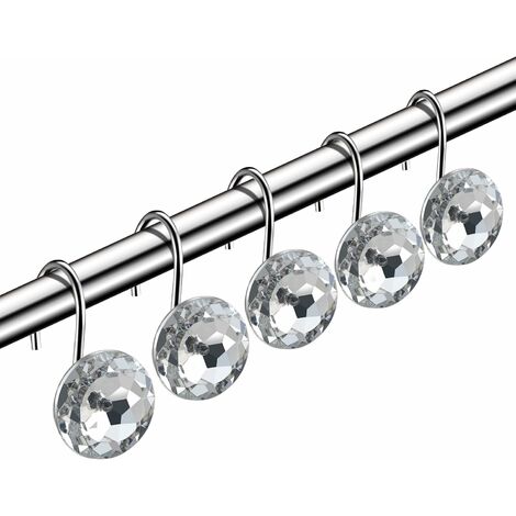 MINKUROW 12 Pezzi Ganci Decorativi Per Tende Da Doccia In Acrilico Strass Bagno Bagno Rack Set
