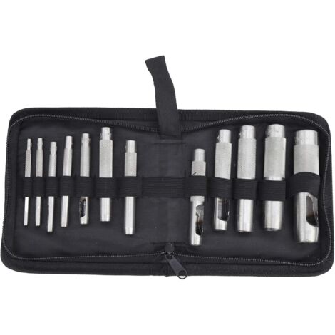 MINKUROW 12 Stück Karbonstahl Leder Puncher Gürtel Puncher Handwerkzeuge Meißel Stanzwerkzeug Hardware 3-19 mm für den industriellen Einsatz