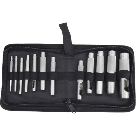 MINKUROW, 12 Uds., Perforadora De Cuero Y Acero Al Carbono, Perforadora De Correa, Herramientas De Mano, Herramienta De Estampado De Cincel, Hardware De 3-19mm Para Uso Industrial