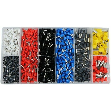 MINKUROW 1200pcs Juego De Casquillos De Cable Cajas De Terminales De Crimpado Aisladas Terminales De Cable Eléctrico Terminales De Cable 0.5-10mm² Para Aplicaciones Marinas Y Automotrices