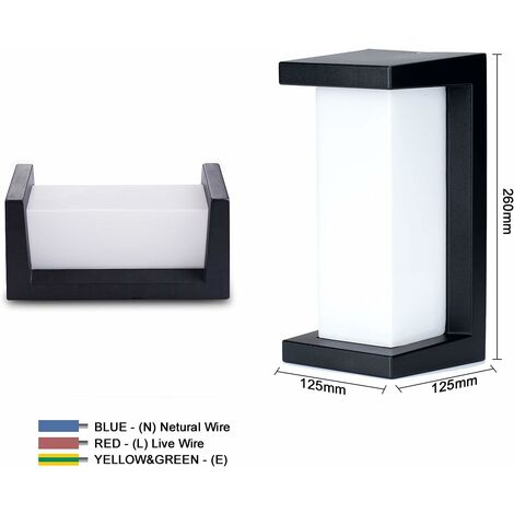 MINKUROW 12W Außenwandleuchte 3000K Moderne Aluminiumwandleuchte IP65 Wasserdicht Indoor Outdoor Garten, Hof, Lobby, Korridor Wandleuchten