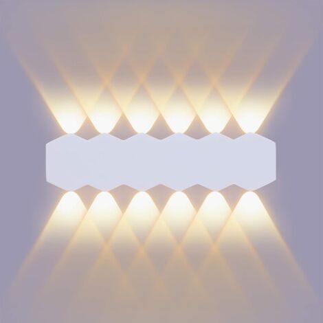 MINKUROW 12w Led 31cm Applique Da Parete Lampada Da Interni Bianca Moderna Up Down Spot Lampada Da Parete Illuminazione Da Parete In Alluminio Luce Bianca Calda 3000k Per Soggiorno Camera Da Letto Cor