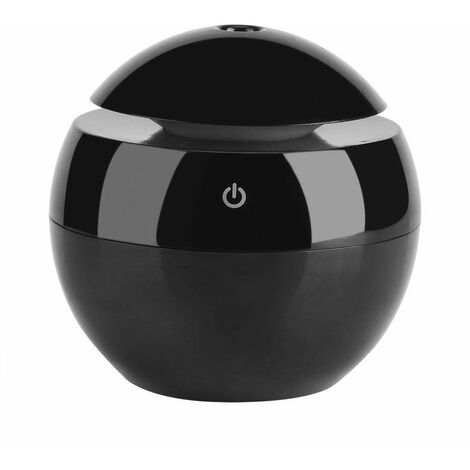 MINKUROW 130 Ml Ultrasónico Aroma Difusor De Aceite Esencial Humidificador De Niebla Con Luz Led Nocturna Para Yoga Spa Estudio Sala De Estar Dormitorio Oficina En Casa (Negro)