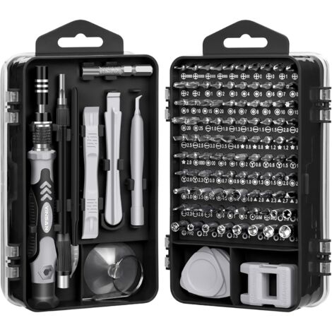 MINKUROW 135 En 1 Mini Destornillador Magnético De Precisión - Kit De Herramientas De Reparación Para Iphone, Computadora Portátil, Reloj Con Organizador De Almacenamiento, Negro