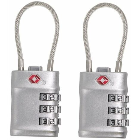 MINKUROW [2 Pack] TSA Gepäckschlösser, Diyife 3-stelliges Sicherheitsvorhängeschloss, Kombinationsschloss, Codeschloss für Reisekoffer, Koffer, Gepäcktasche usw. Geld