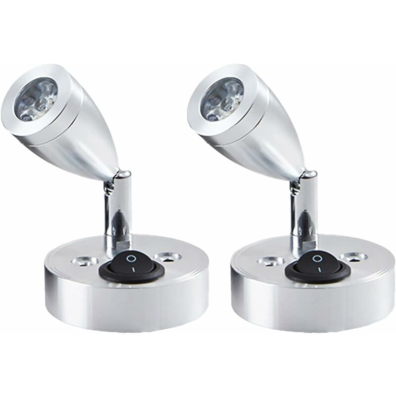 Image of 2 Pezzi Luci Da Lettura Spot a Led 12v Interruttore Dimmerabile Lampada Da Parete Sul Comodino Luce Interna Camper Van 6000k Bianco Per Camper