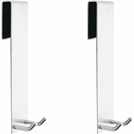 MINKUROW 2 piezas de ganchos de ducha de acero inoxidable, ganchos de puerta de ducha, ganchos de puerta de ducha de vidrio, ganchos de ducha sin taladrar, para colgar toallas y albornoces