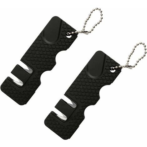 MINKUROW 2 Piezas Mini Afilador De Cuchillos Piedra Afilador De Cuchillos Herramientas Al Aire Libre Cocina Multifunción Portátil Mini Piedra De Afilar Para Viajes Al Aire Libre (Negro)