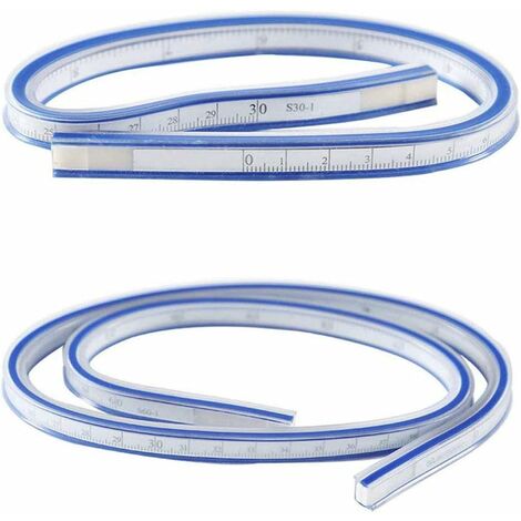 MINKUROW 2 Stück flexibles Lineal, gebogenes Lineal, gebogenes Lineal 30 cm & 60 cm, doppelseitig, Vinyl-Kunststoff, neues kreatives Vorlagenlineal für Büro, Schule, Studio, Zeichnen, Bekleidung, Zimm