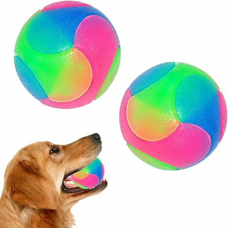 MINKUROW 2 Stück Giocattolo Con Palline Grandi Per Cani E Gatti, Palle Per Cani Illuminate, Palline Per Saltare A Led Animali Palline Per Gatti Giocattolo Divertente Per Golden Retriever, Labrador, Ca