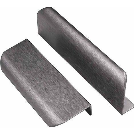 MINKUROW 2 Stück grauer unsichtbarer Schrankgriff Schrankgriffe Aluminiumlegierung unsichtbarer Schrankgriff Küchentürgriffe für Schubladentüren, Schränke, Küche (Länge 150 mm)