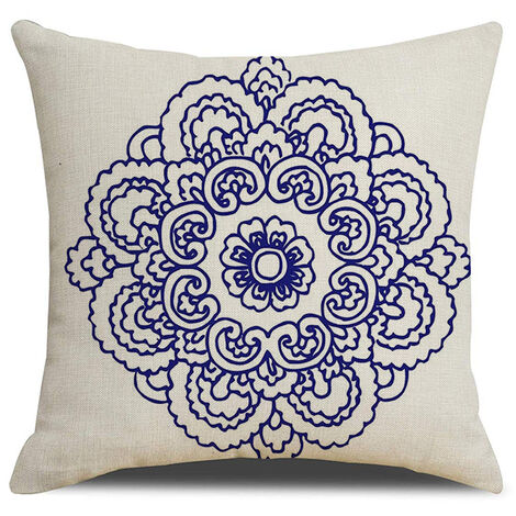 MINKUROW 2 Stück Kissenbezüge 45 x 45 cm, quadratischer dekorativer Kissenbezug, Sofakissenbezug, bunt bedruckt, geometrisch, buntes Muster, Mingon-Baumwollleinen, Heimdekoration für Schlafzimmer, Woh