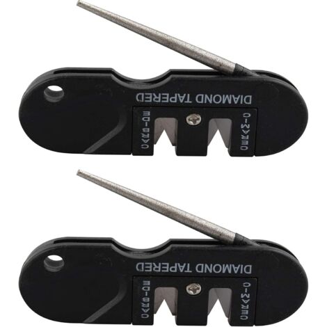 MINKUROW 2 Stück Mini-Messerschärfer, faltbar, für Outdoor-Aktivitäten, Jagen, Wandern, Camping, tragbarer Schleifstein, Messerschärfer, Outdoor, Werkzeug