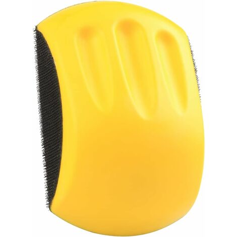 MINKUROW 2 Stück Schleifklotz Gelb Manueller Schleifklotz, 5 Zoll (123 mm) Mausförmige Handklett-Stützteller für das Schleifen und Polieren von Holzmöbeln in der Tischlerei