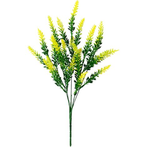 MINKUROW 20 Paquetes De Flores De Plástico Amarillo Lavanda Artificial Flores Falsas Amarillas Artificiales Decoración Para Fiesta, Boda, Hogar, Restaurante