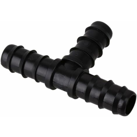MINKUROW 20 Pezzi Pe16 Raccordi A T Con Sbavatura A Gocciolamento Connettore Da Giardino Femmina Nero: 16 Mm