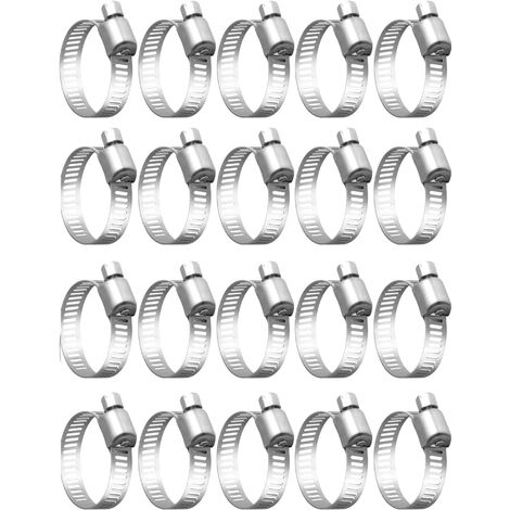MINKUROW 20 Pièces Collier De Serrage Tuyau, Collier De Serrage Tuyau Réglable 40-60mm, 304 Collier De Serrage Inox, Collier Serrage Métallique, Pour Tuyau, Home Gaz, Famille Tuyau D'eau, Câble, Robin