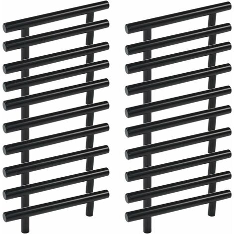 Minkurow 20 schwarze Schrankgriffe schwarze Küchenschrankgriffe T-Griffe Schrankschublade schwarz 160 mm Achsabstand