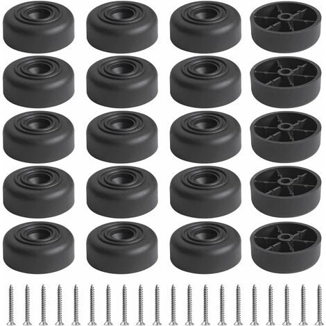 MINKUROW 20 Stück rutschfeste Gummifüße, runde Gummifüße für Schneidebretter für Möbel, Tische, Stühle, Schränke, Sofas, Schwarz (D36mm x H14mm)