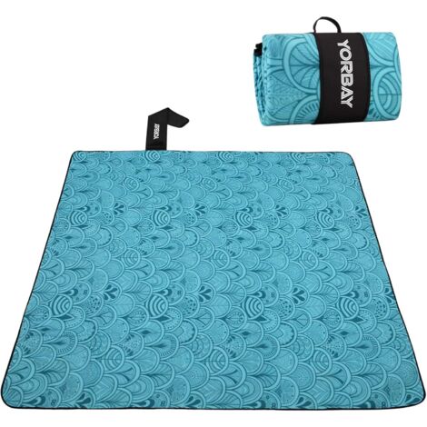 MINKUROW 200 x 200 cm Tragbare, faltbare, wasserdichte Picknickmatte/Decke für Camping, Garten, Strand, mit Griffen, groß