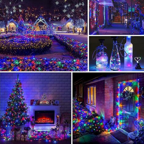 MINKUROW 2er-Pack bunte Solar-Lichterketten für den Außenbereich, 12 m, 100 LEDs, 8 Modi, wasserdicht, Kupferdraht, dekorative Beleuchtung für Haus, Garten, Terrasse, Hof, Party, Hochzeit