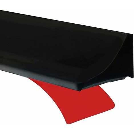 MINKUROW 2m Noir Barriere Douche Et Système De Rétention Silicone,Anti Débordement Seuil De Douche Barrage D'eau En Caoutchouc Autocollante,Joint Porte Etanche Pour Sol De Salle De Bain