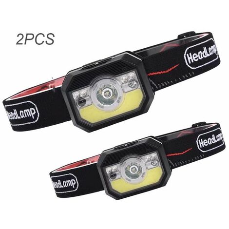 MINKUROW 2pcs Usb Ricaricabile Led Lampada Frontale Torcia Per Bambini Testa, Super Luminosa, Mini Lampada Frontale Impermeabile Luce Rossa Per Jogging, Corsa, Campeggio, Pesca [Cavo Usb Incluso] [Cla