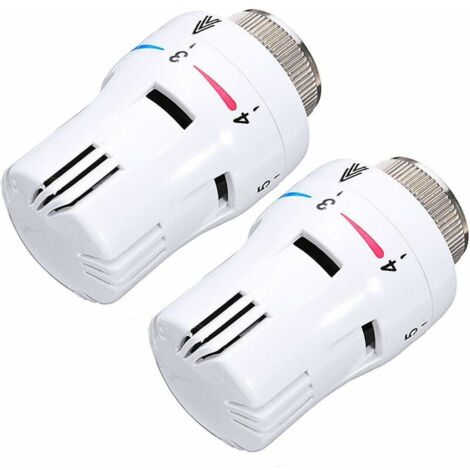 MINKUROW 2pcs Valvola Termostatica Per Radiatore Testa Di Ricambio Controllo Della Temperatura Del Riscaldamento, Valvole Elettriche Per Riscaldamento A Pavimento Comodo Attuatore Termico Radio Durevo