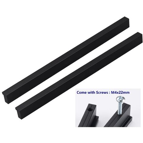 MINKUROW 2x 90° L Pomelli per porte da cucina Camera da letto Maniglie per armadi Maniglia per porte di armadietti per cassetti Armadi Interni Maniglie per mobili, Interasse 448mm, Alluminio