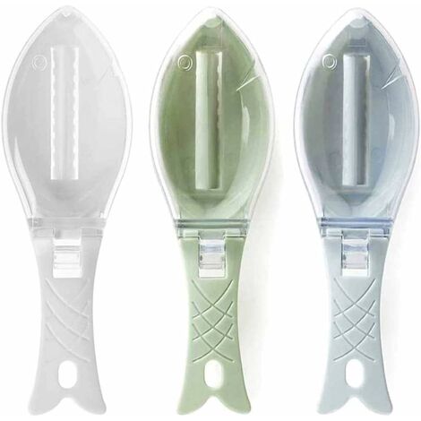 MINKUROW 3 Pezzi Di Raschietto Per Squame Di Pesce, Squame Di Pesce, Coltello Per Squamare I Pesci, Rimozione Dei Pesci Per La Casa, Cucina, Ristorante (Bianco, Verde, Blu)