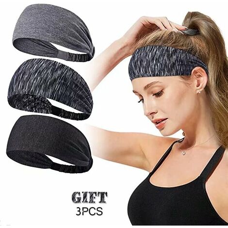 MINKUROW 3 Stück Haarband Frauen Workout Stirnband Stirnbänder Haarband Elastisches Haarband Haarband Kopfbedeckung Für Täglichen Yoga Sport-A