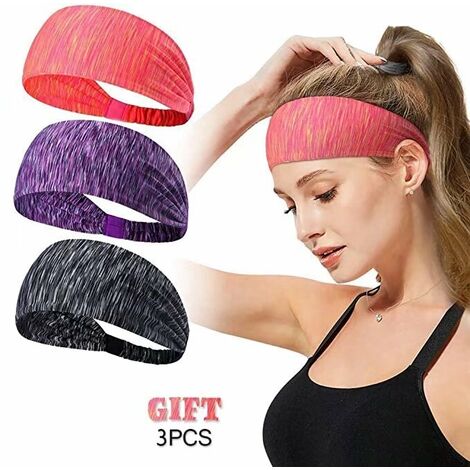 MINKUROW, 3 Uds., Banda Para El Cabello Para Mujer, Diadema De Entrenamiento, Diademas, Banda Para El Cabello, Banda Elástica Para El Cabello, Tocado Para Yoga, Deportes Diarios-B