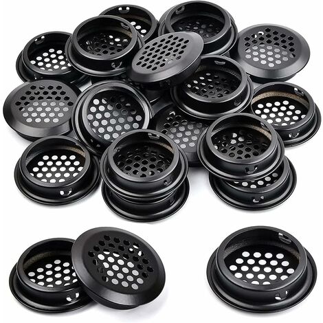 MINKUROW 30 Stück Lüftungsgitter 53 mm rundes Lüftungsgitter, Edelstahl rundes Lüftungsgitter Loch rundes Lüftungsgitter für Küchenschrank Schrank