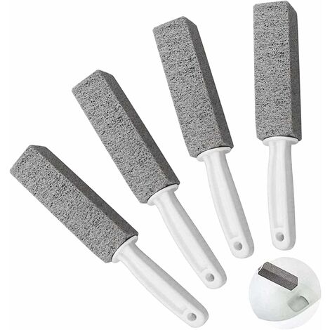 MINKUROW 4 cepillos de limpieza de piedra pómez, piedra de limpieza de piedra pómez con mango, limpiador de inodoro, cepillo quitamanchas y removedor de anillo de agua dura