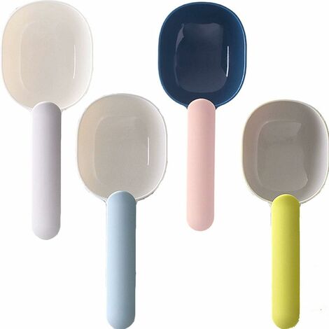MINKUROW 4 Cucharas De Comida Para Perros Y Gatos, Cucharas De Cocina De Plástico Para Harina De Arroz, Palomitas De Maíz
