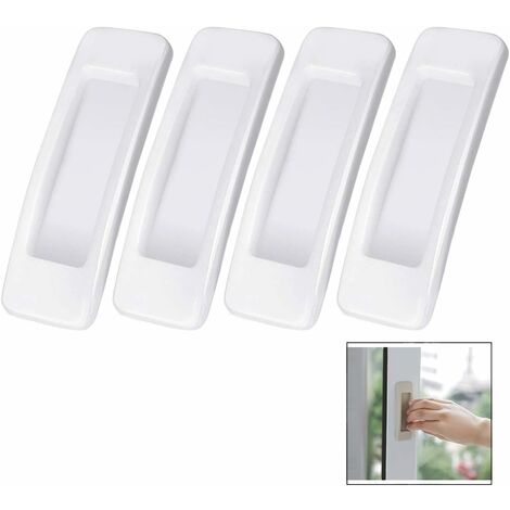 MINKUROW 4 Manijas Autoadhesivas Para Armario De Cocina, Ventana, Cajón, Armario, Nevera (Blanco)