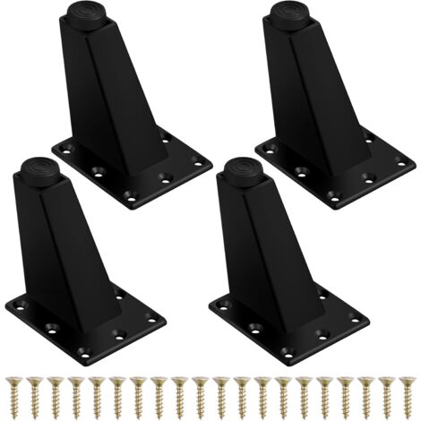 MINKUROW 4 Pezzi Gambe Per Mobili Per Carichi Pesanti Gambe Per Tavoli In Metallo Gambe Per Mobili Regolabili Gambe Per Divani Gambe Per Tavoli Oblique Con Piastra Di Montaggio E Viti Per Comò, 80 Mm