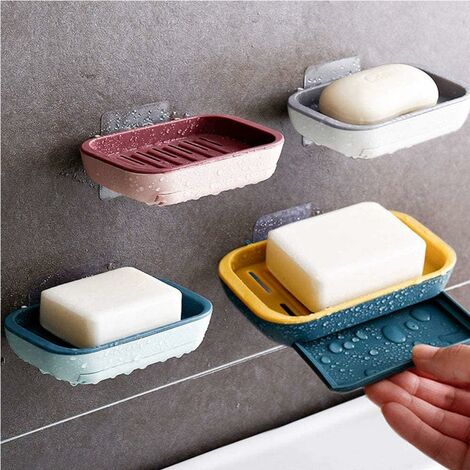 MINKUROW 4 Pezzi Portasapone Da Bagno Portasapone In Plastica Per Bagni, Vasche Da Bagno E Cucine, Spugne, Rasoi E Telefoni