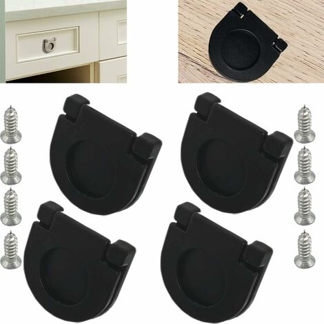 MINKUROW 4 Piezas Asas Invisibles  Tiradores para puertas de cajones de armarios de cocina Perillas de 35 mm  Cremallera Con Tornillo  Tirador de cajón de hardware de gabinete de cocina horizontal (ne