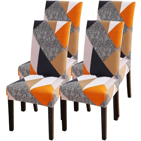 MINKUROW 4 Piezas Fundas Para Sillas Funda Elástica Para Sillas Funda Elástica Para Sillas Decoración Moderna Funda Para Sillas Para Ajuste Universal (Cubo Mágico)