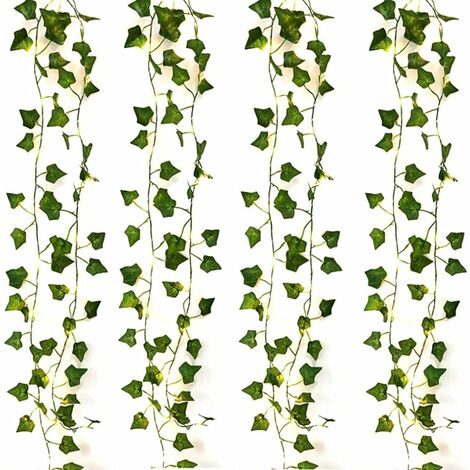 MINKUROW 4 Pz 2 M 20 Led Piante Artificiali Led String Light String Lights Foglia Verde Edera Vite Per La Casa Decorazione Di Cerimonia Nuziale Lampada Fai Da Te Hanging Garden Yard Lighting