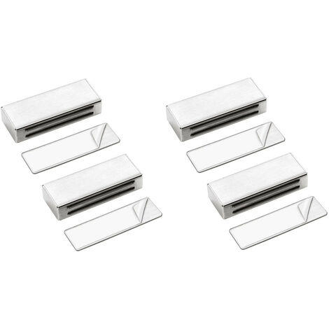 MINKUROW 4 Stück selbstklebende Magnetverschlüsse für Schranktüren, magnetische Türverschlüsse, aktualisiert, keine Schrauben, kein Bohren, für Küchenschränke, starker Magnetverschluss für Schubladen,