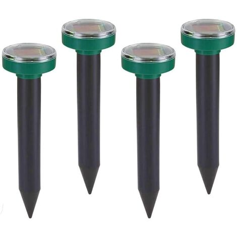 MINKUROW 4 Unidades De Repelente De Topos Solar Ip65 Repelente De Topos Ultrasónico, Repelente De Topos, Repelente De Topos, Repelente De Topos, Repelente De Topos Para Jardín, Césped, Césped Verde