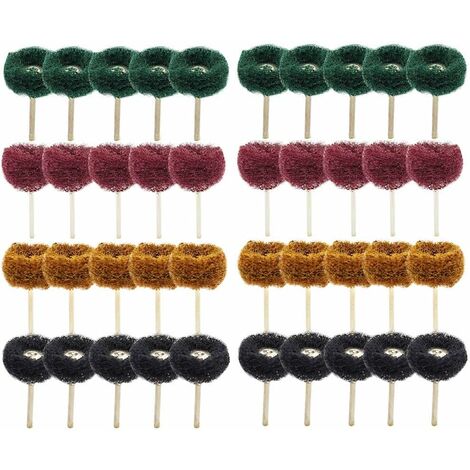 MINKUROW 40 Piezas 1 "(25 Mm) Rueda De Pulido De Rueda Abrasiva Para Herramienta Rotativa Dremel