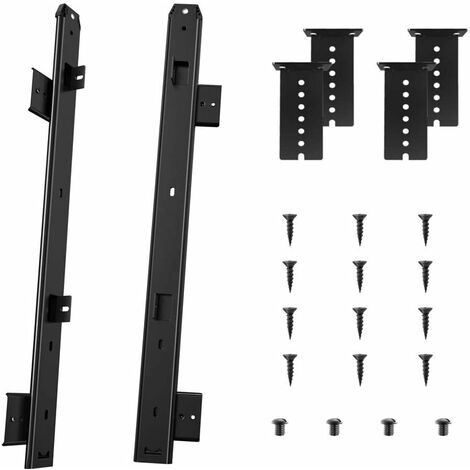 MINKUROW 456 mm dicke Stahlkonstruktion, Tastatur-Schubladenführungen, Tablett, Schrank, Möbel-Hardware-Schienen (456 mm, schwarz)