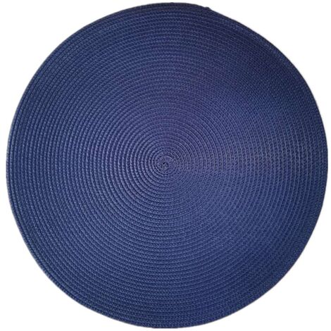 MINKUROW 4er Set Tischsets PP Tischgeflecht Rund Waschbar Hitzebeständig Rutschfest 38cm Marineblau