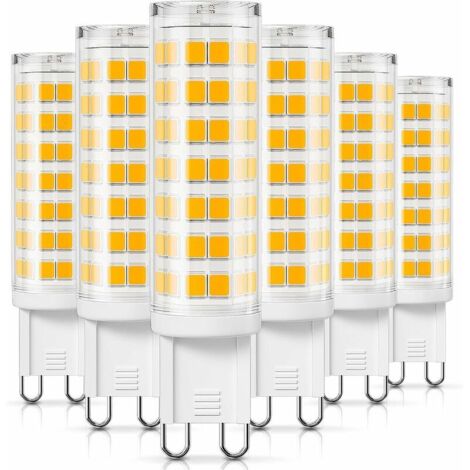 MINKUROW 5 Lampadine Led G9, 6w 550lm Bianco Freddo 6000k, Sostituzione Per Lampadine Alogene 50w 60w, Angolo Del Fascio Led G9 Senza Sfarfallio A 360°, Ac 220-240v Non Dimmerabile, Confezione Da 5 (B