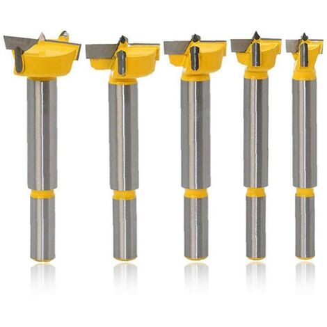 MINKUROW 5 Pz Carburo Shaper Bit Set Cerniera Foro Sega Lastra Di Legno Ala Piatta Punte Da Trapano Strumento Di Lavorazione Del Legno Attrezzi Da Giardino E A Mano