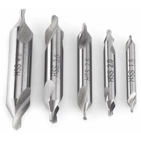 MINKUROW 5 Stück Zentrierbohrer/Zentrierbohrer/60° Hss Zentrierbohrer Bohrschneider 1,5/2/2,5/3/4 mm