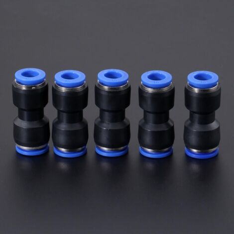 MINKUROW 5-teilige pneumatische Fittings zum Einstecken gerader Reduzierfittings für Luftschlauch Pipepg12-10
